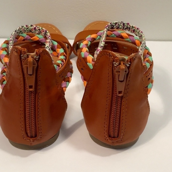 AEO Open Toe Zipper Heel Sandals Sz 3.5 - Picture 4 of 8